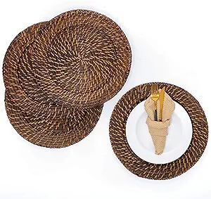 Gift Boutique 24 Disposable Burlap Round Charger Plates 13" Rustic Print Dinner Serving Tray Paper Cardboard Platter Table Place Setting Wedding Decor