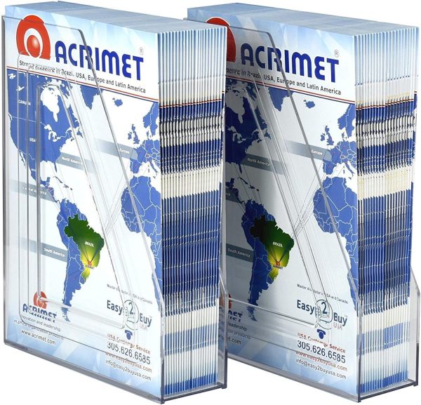 Acrimet Magazine File Holder, Durable Rack, Space-Saving Organizer (Plastic) (Clear Crystal Color) (2 pack) - Image 3