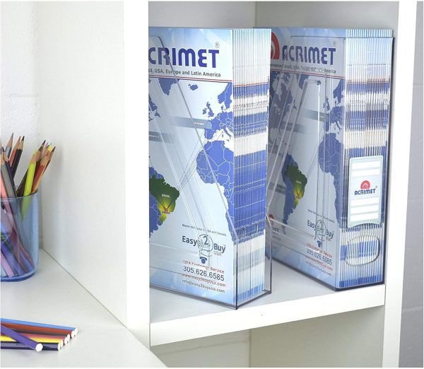Acrimet Magazine File Holder, Durable Rack, Space-Saving Organizer (Plastic) (Clear Crystal Color) (2 pack) - Image 8