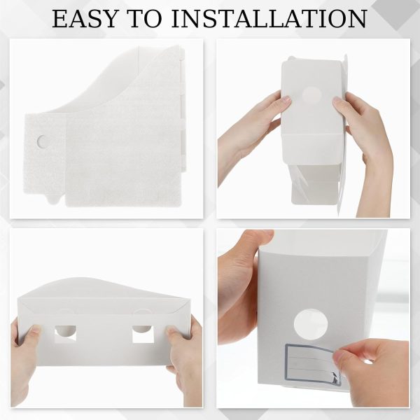 Geyee 12 Pack Magazine File Holder Plastic Desk Organizer Magazine Holder Heavy Duty Magazine Storage Magazine File Boxes Magazine Rack for Home Storage and Office Organization (White) - Image 6