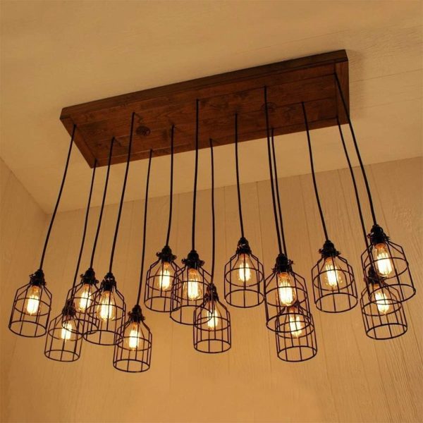 KastLite Metal Bulb Guard - Adjustable Lamp Base for Ceiling Fans - Pendant String Light Vintage Lamp Shade Cover - Wire Fixture Cage - Farmhouse Light Fixture - 2 Lamp Cages for Pendant String Lights - Image 6