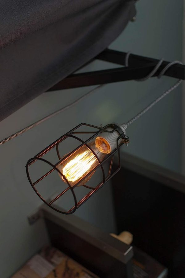 KastLite Metal Bulb Guard - Adjustable Lamp Base for Ceiling Fans - Pendant String Light Vintage Lamp Shade Cover - Wire Fixture Cage - Farmhouse Light Fixture - 2 Lamp Cages for Pendant String Lights - Image 7