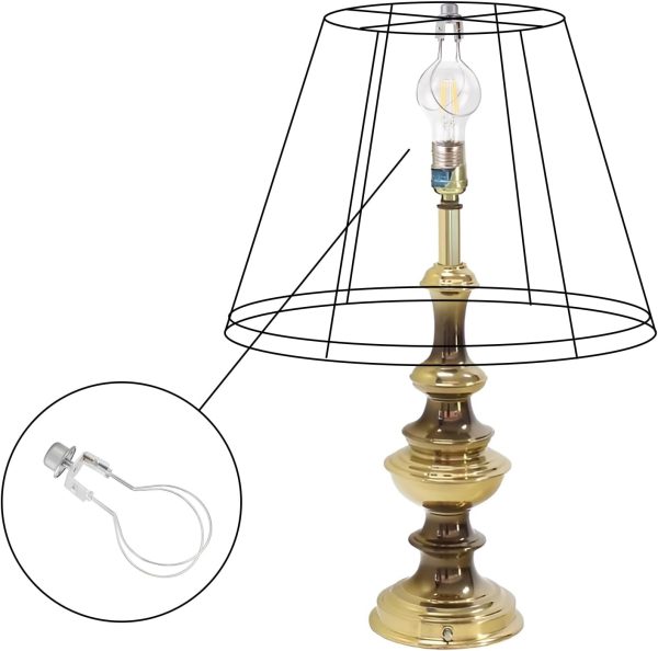 Lamp Shade Light Bulb Clip Adapter, 2 Pack Clip on Lampshade Adapter Includes Finial and Lampshade Levellers to Keep Lamp Shade in Place, Lamp Shade Holder for Clip On Light Bulbs (Nickel) - Image 7