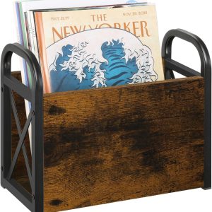 Magazine Holder, Clear Plastic Vertical File Magazine Organizer, Desktop File Magazine Book Storage Shelf for Office Desk(2PCS)