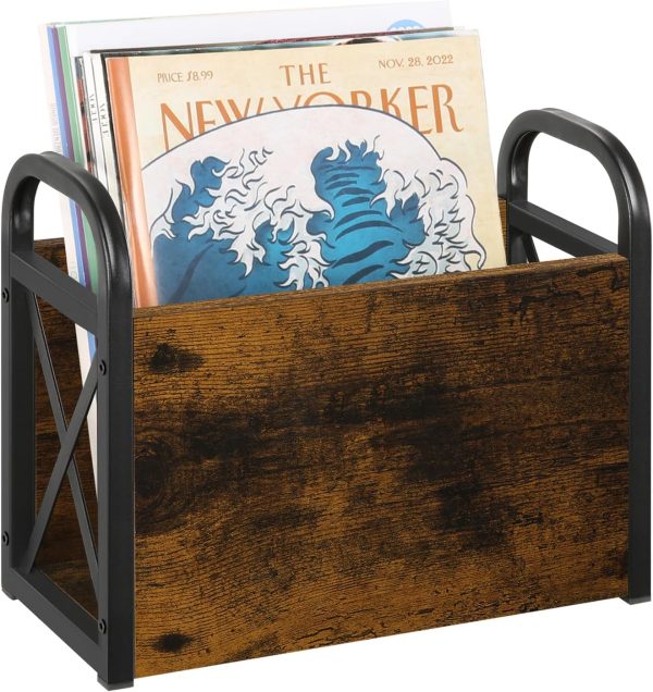 Magazine Holder, Clear Plastic Vertical File Magazine Organizer, Desktop File Magazine Book Storage Shelf for Office Desk(2PCS)
