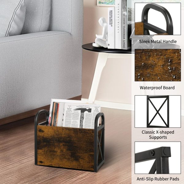 Magazine Holder,Magazine Rack Floor,Magazine Storage Basket,File Holder Organizer,Folder Organizer Bin for Magazines,Books,Newspapers,Tablets - Image 3
