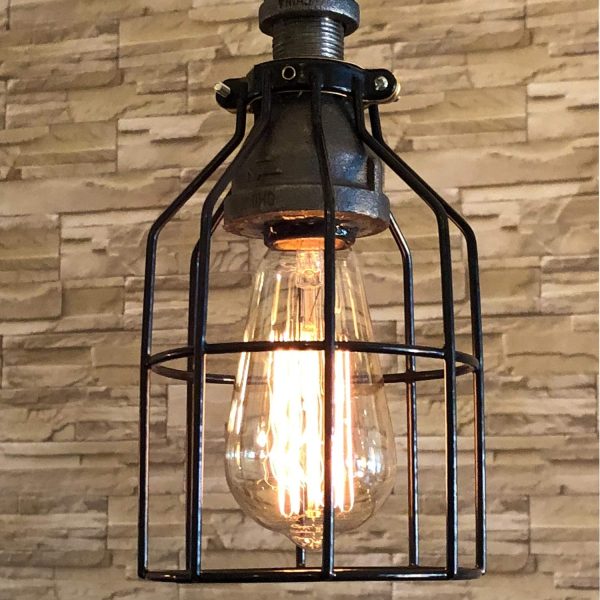 Newhouse Lighting WLG1B Ca Metal Guard for Ceiling Fan, Pendant String Light and Vintage Lamp Shades/Cover, Industrial Wire Fixture Iron Bird Cage, 1 Count (Pack of 1), Black - Image 6