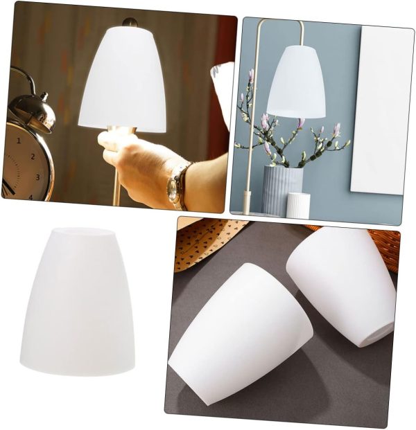 Plastic Lampshade Light Bulb Light Plastic Lamp Shade Chandelier Light Cage Floor Lamp Shade Replacement Cylinder Lamp Shade Drum Lampshade Short Hair Decorate White - Image 2