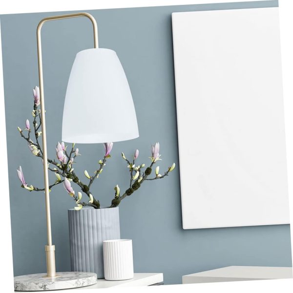 Plastic Lampshade Light Bulb Light Plastic Lamp Shade Chandelier Light Cage Floor Lamp Shade Replacement Cylinder Lamp Shade Drum Lampshade Short Hair Decorate White - Image 4