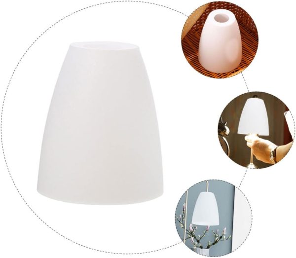 Plastic Lampshade Light Bulb Light Plastic Lamp Shade Chandelier Light Cage Floor Lamp Shade Replacement Cylinder Lamp Shade Drum Lampshade Short Hair Decorate White - Image 6