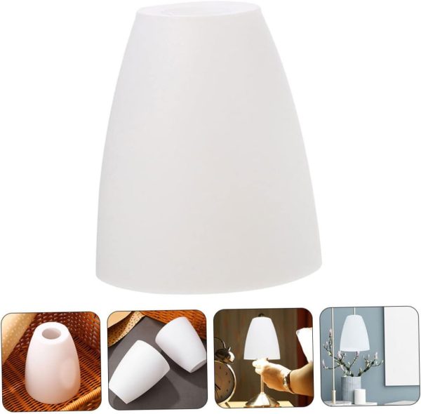Plastic Lampshade Light Bulb Light Plastic Lamp Shade Chandelier Light Cage Floor Lamp Shade Replacement Cylinder Lamp Shade Drum Lampshade Short Hair Decorate White - Image 8
