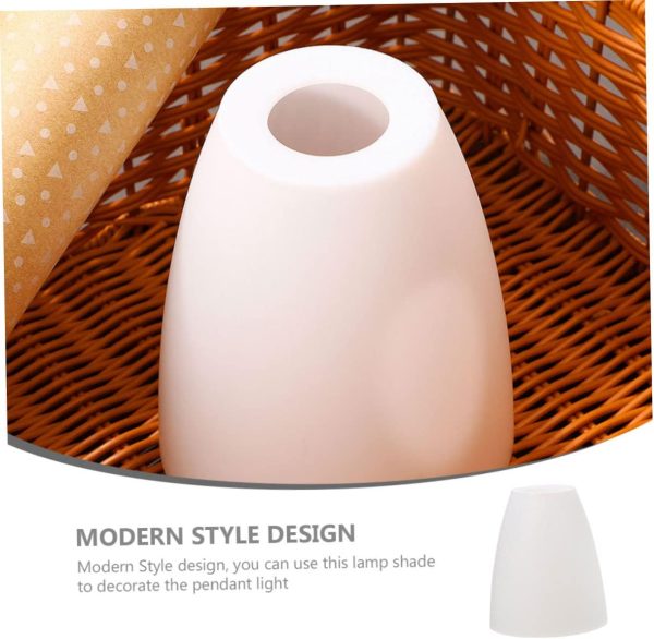 Plastic Lampshade Light Bulb Light Plastic Lamp Shade Chandelier Light Cage Floor Lamp Shade Replacement Cylinder Lamp Shade Drum Lampshade Short Hair Decorate White - Image 9