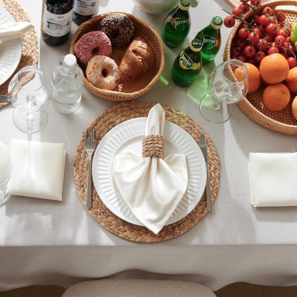 Round Placemats Set of 6, 13.8" Woven Placemats, Rattan Placemats for Dining table, Boho Chargers Plates for Home, Party, Wedding, Thanksgiving and Christmas - Image 2