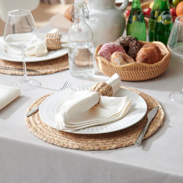 Round Placemats Set of 6, 13.8" Woven Placemats, Rattan Placemats for Dining table, Boho Chargers Plates for Home, Party, Wedding, Thanksgiving and Christmas - Image 3