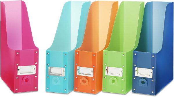 Whitmor Magazine Desk Organizers-Multicolored (Set of 5) Storage, Assorted, 5 Count